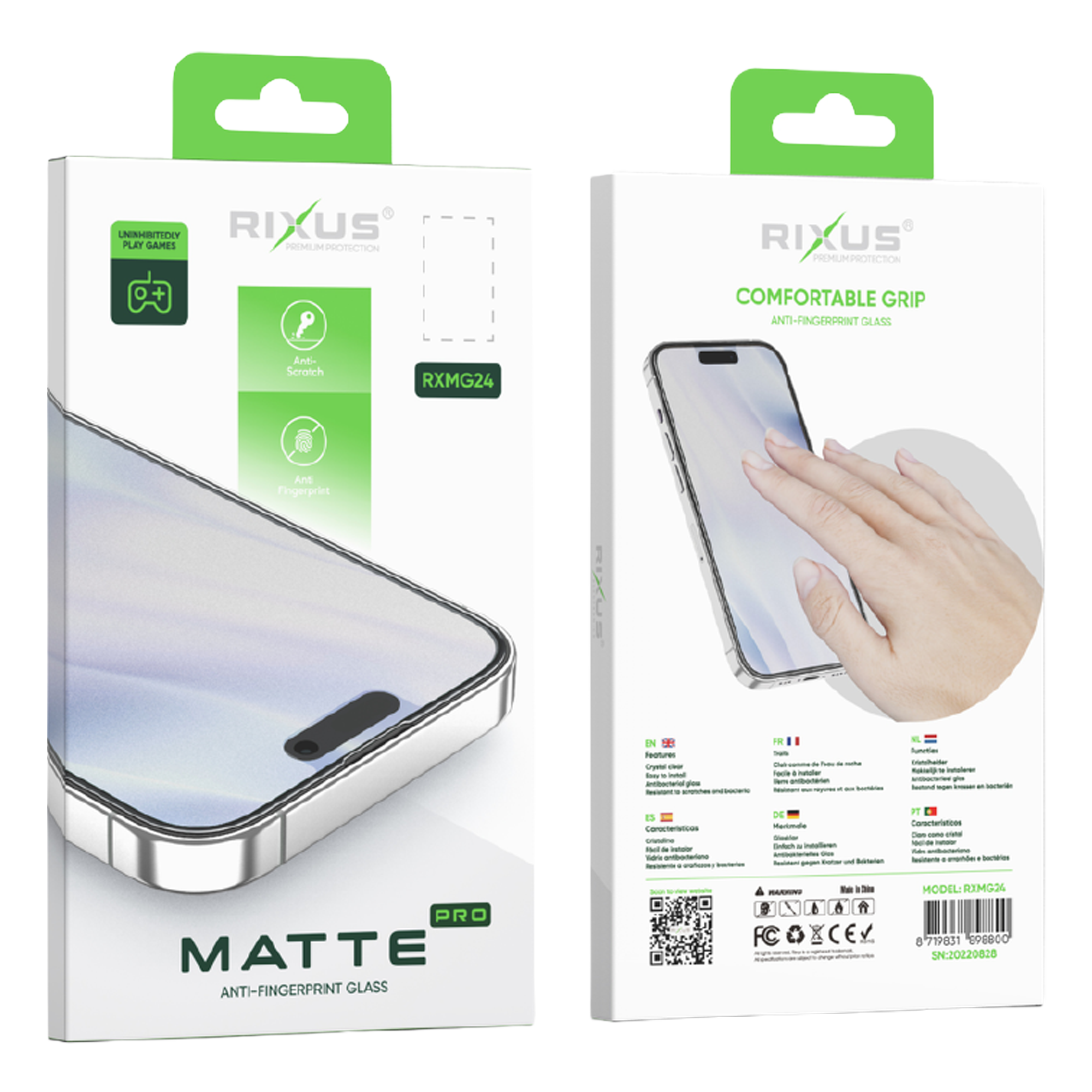 Rixus Matte Tempered Glass - iPhone 13 Pro Max, 14 Plus2